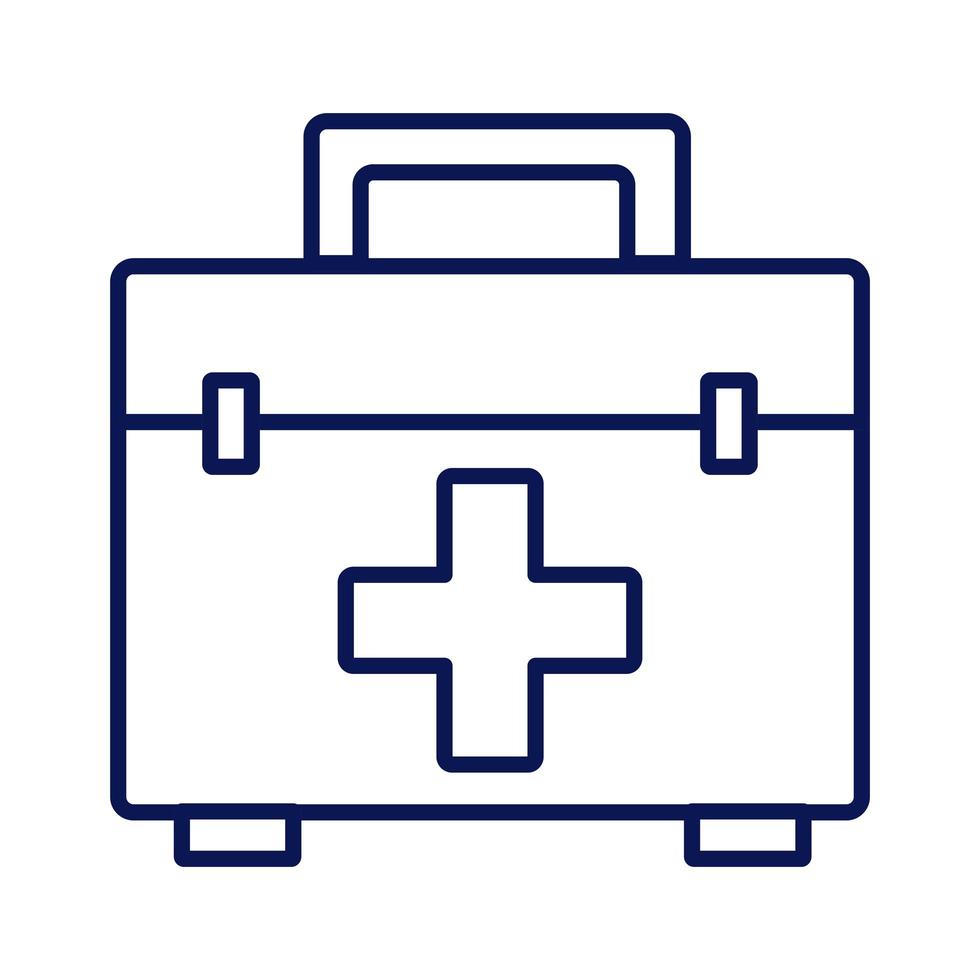 icône de style de ligne kit médicament médicament vecteur