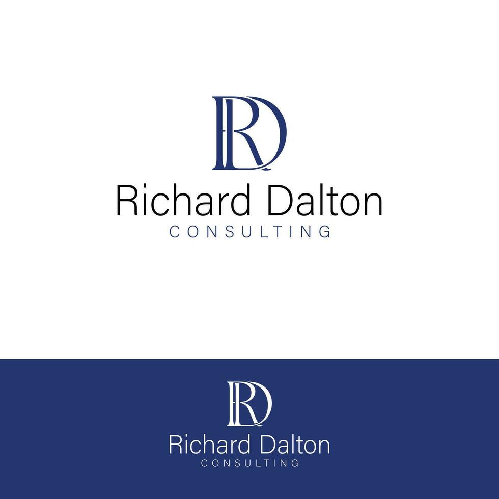 Richard Dalton consultant vecteur logo conception. r et ré logotype. rd initiales logo modèle.