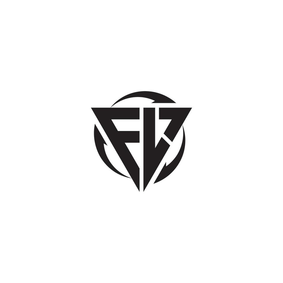 des lettres fl Triangle point vers le bas logo conception vecteur