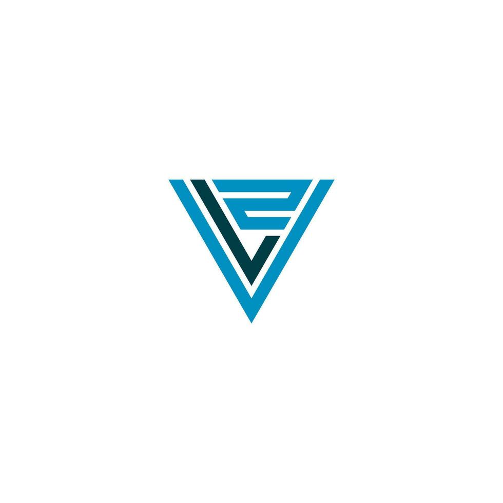 des lettres vlz vl2triangle point vers le bas logo conception vecteur