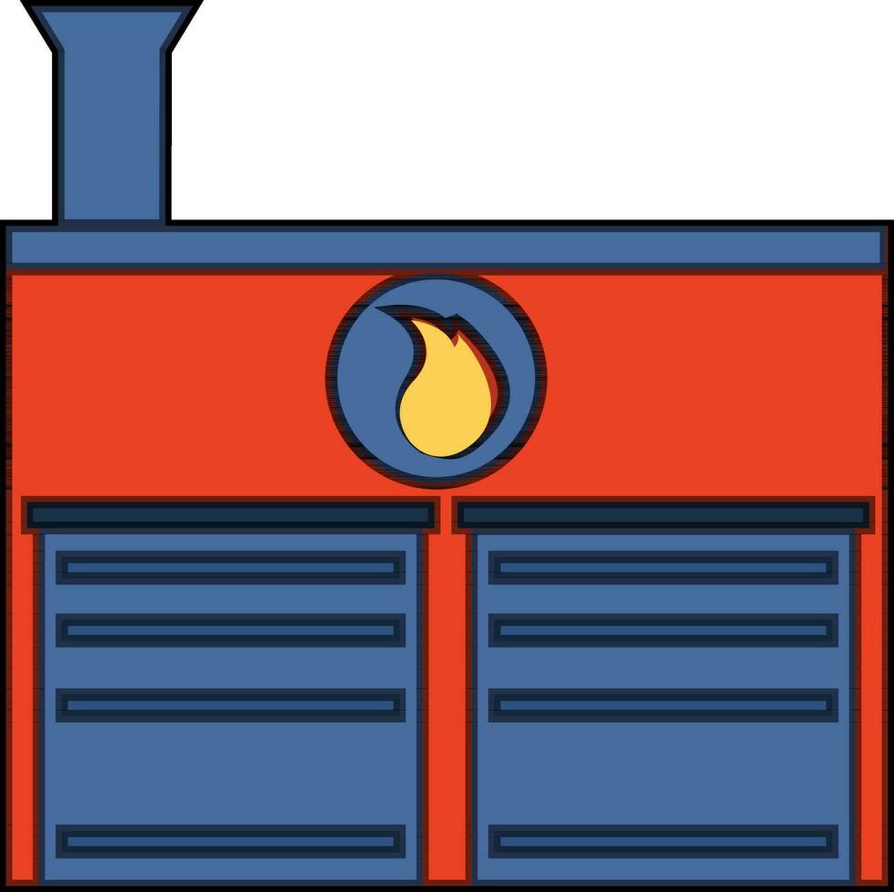 coloré illustration de Feu station dans plat style. vecteur