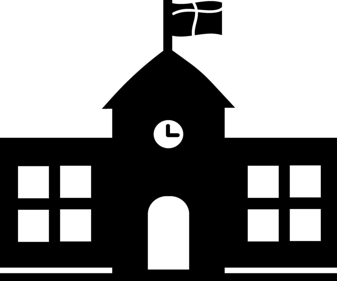 école bâtiment dans noir couleur. vecteur