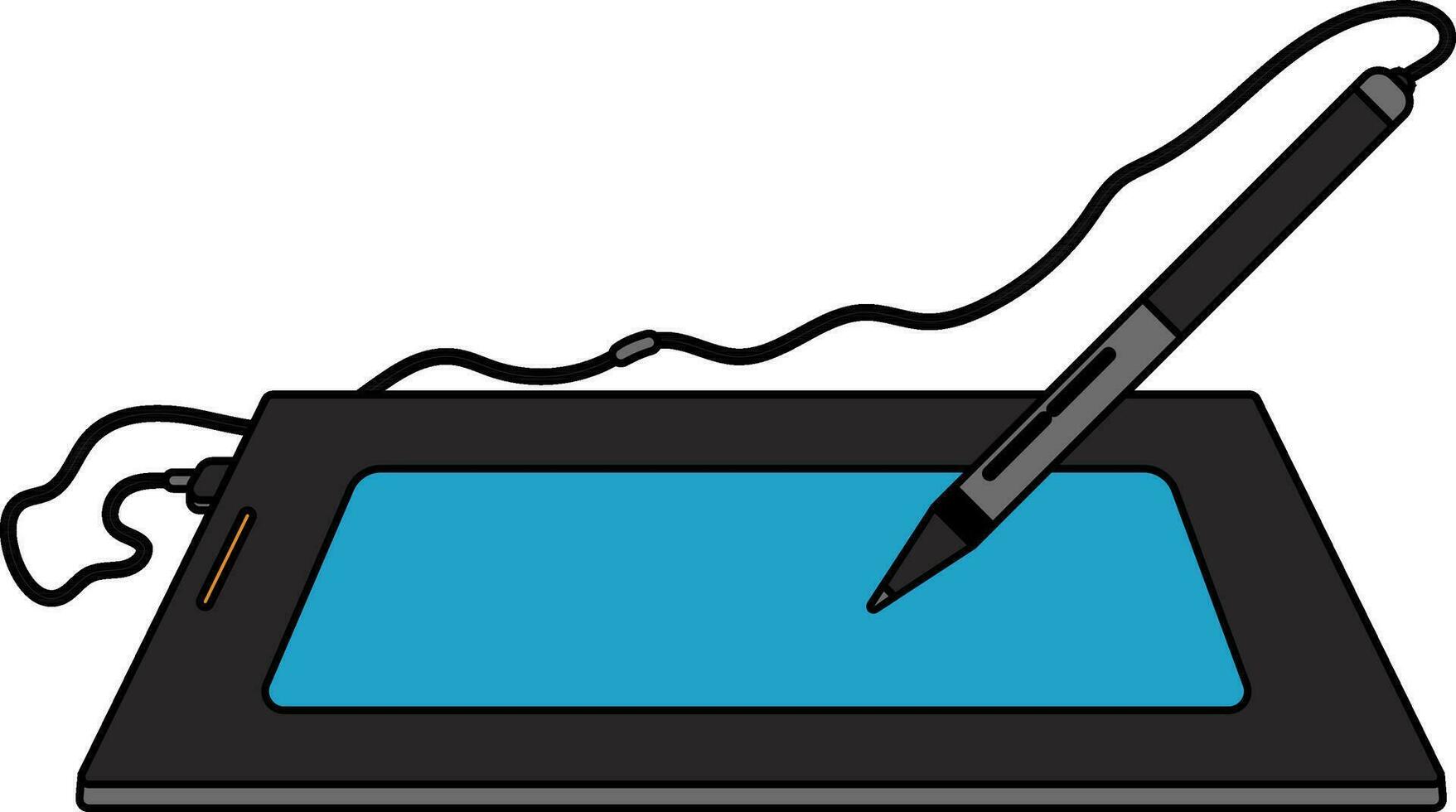 stylo tablette dans gris et bleu couleur. vecteur