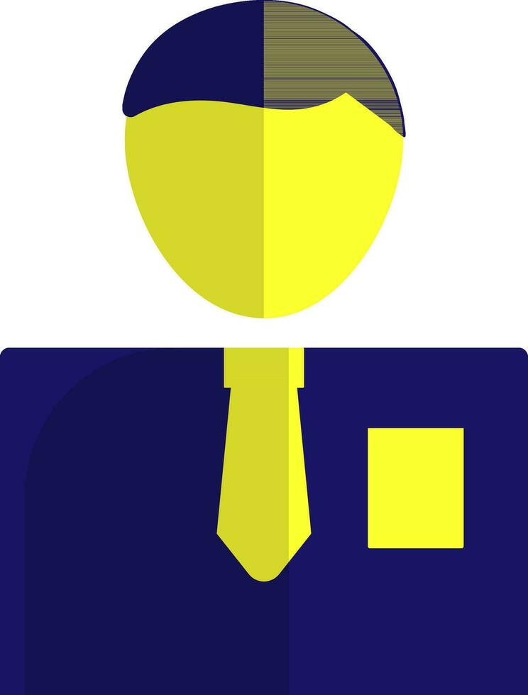 personnage de une sans visage bleu Masculin portant Jaune cravate. vecteur