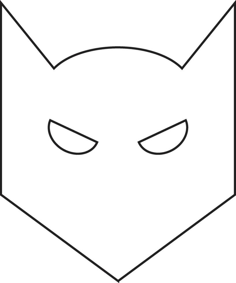 illustration de une homme chauve-souris masque dans noir ligne art. vecteur