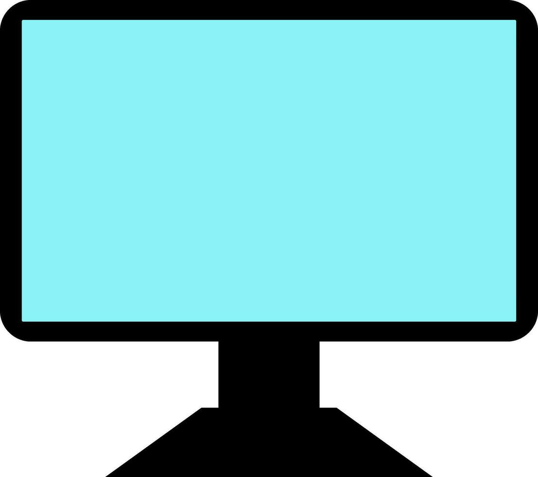 noir et bleu ordinateur dans plat style. vecteur