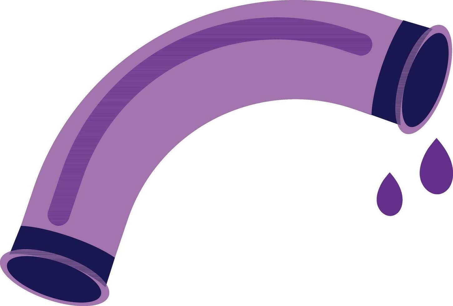 plat style violet tuyau avec gouttes. vecteur
