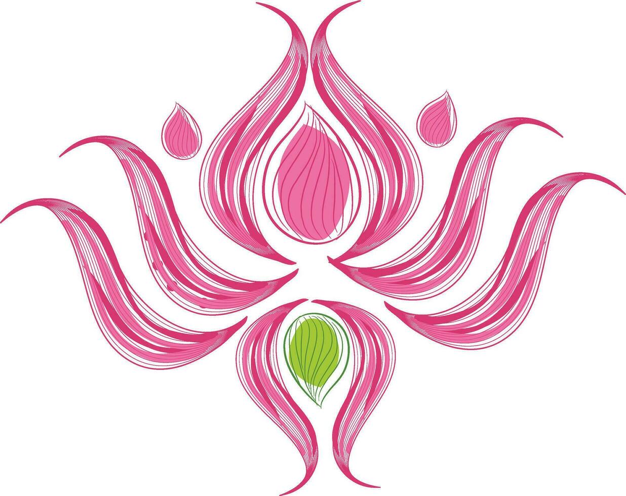 brosse peint rose lotus icône. vecteur