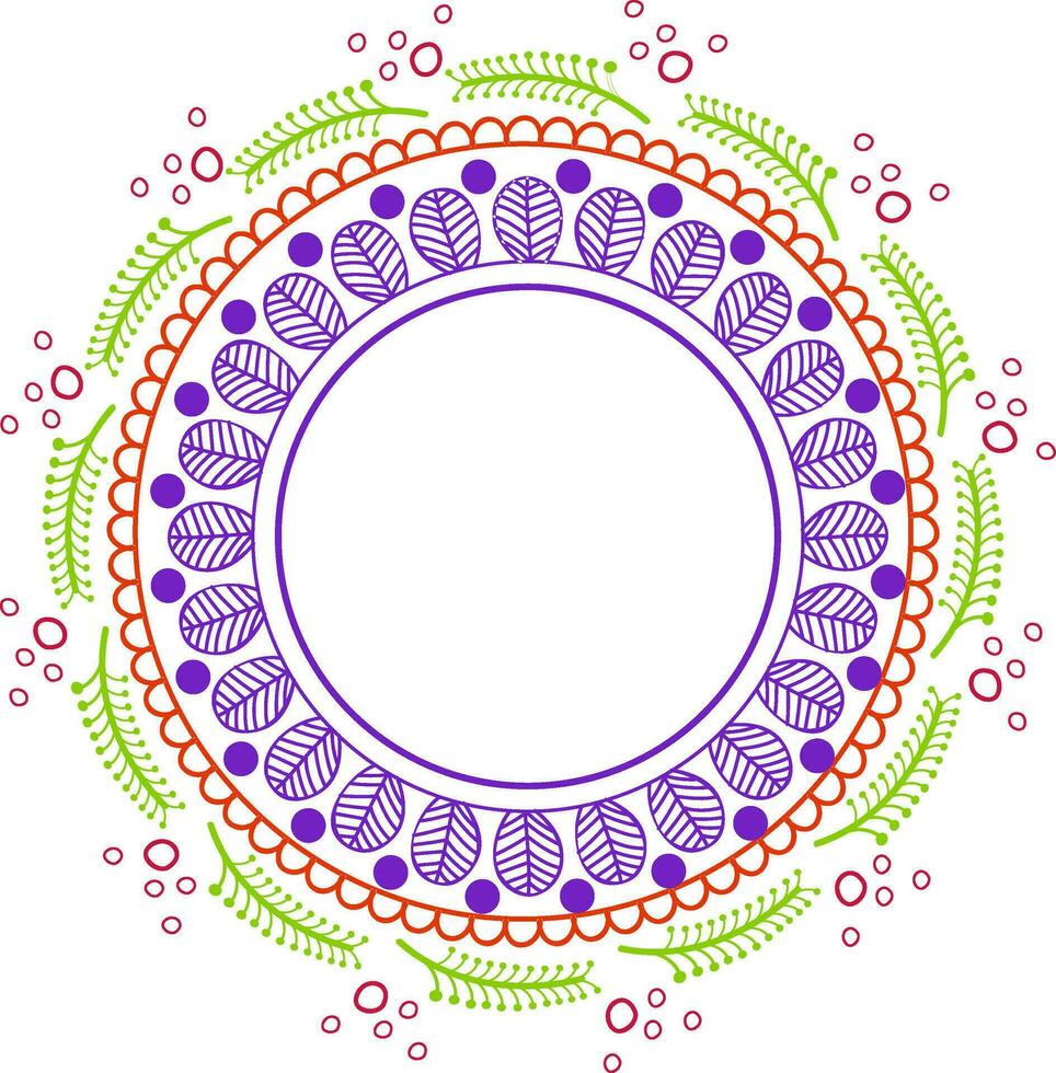 circulaire Cadre avec floral conception. vecteur