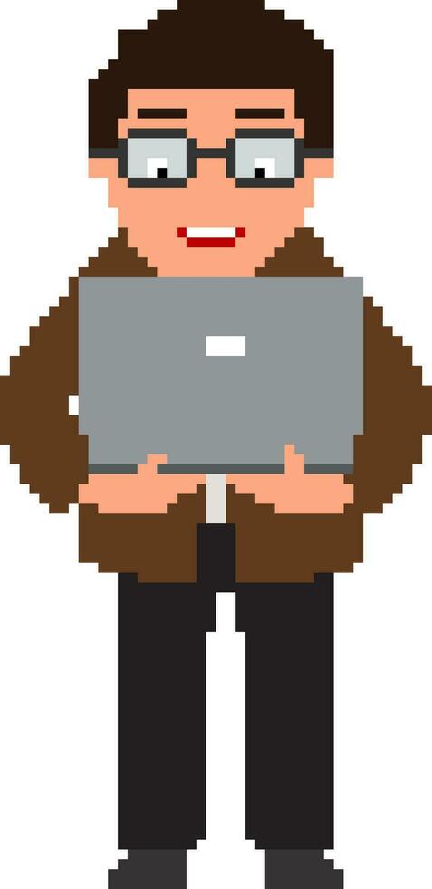 pixel art illustration de homme d'affaire. vecteur