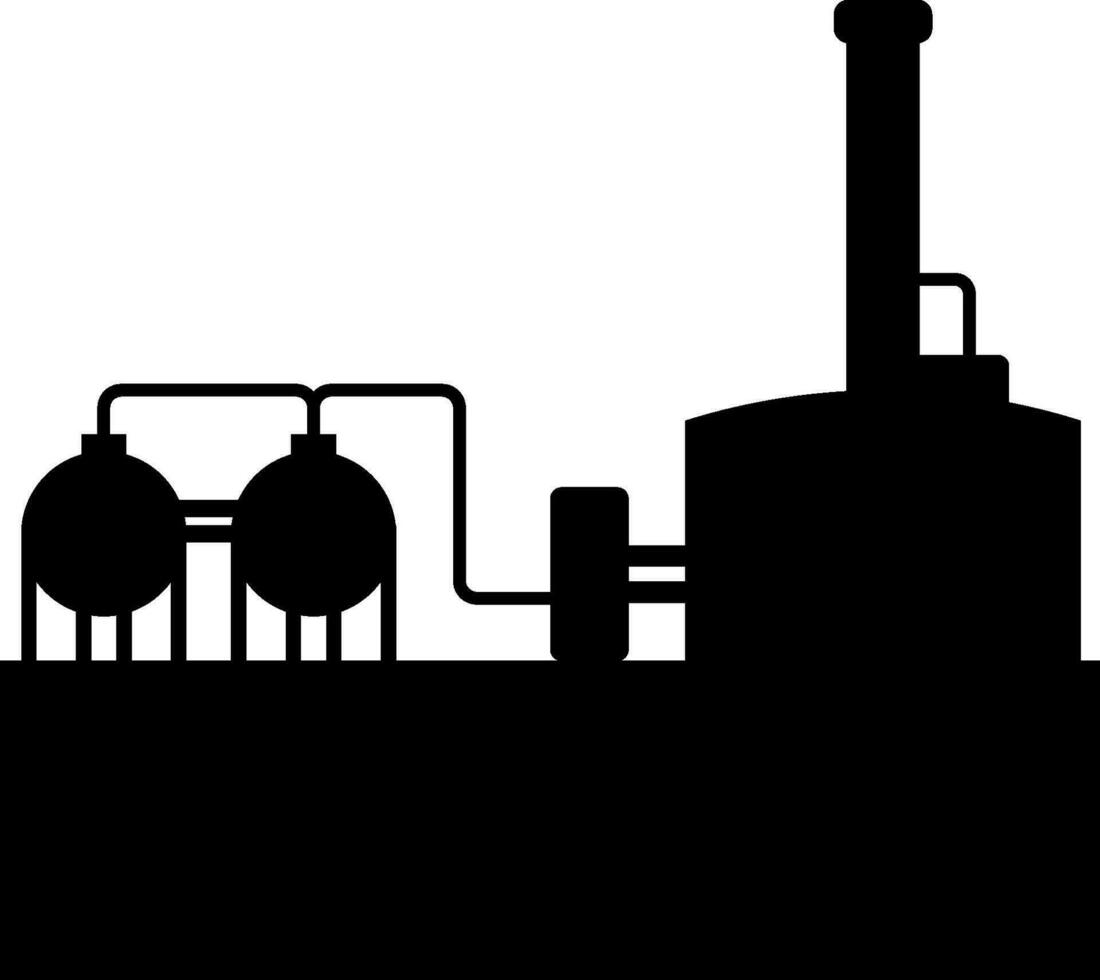 silhouette de industriel En traitement plante. vecteur