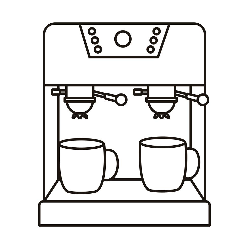 café faire icône de style de ligne machine appareil électroménager vecteur