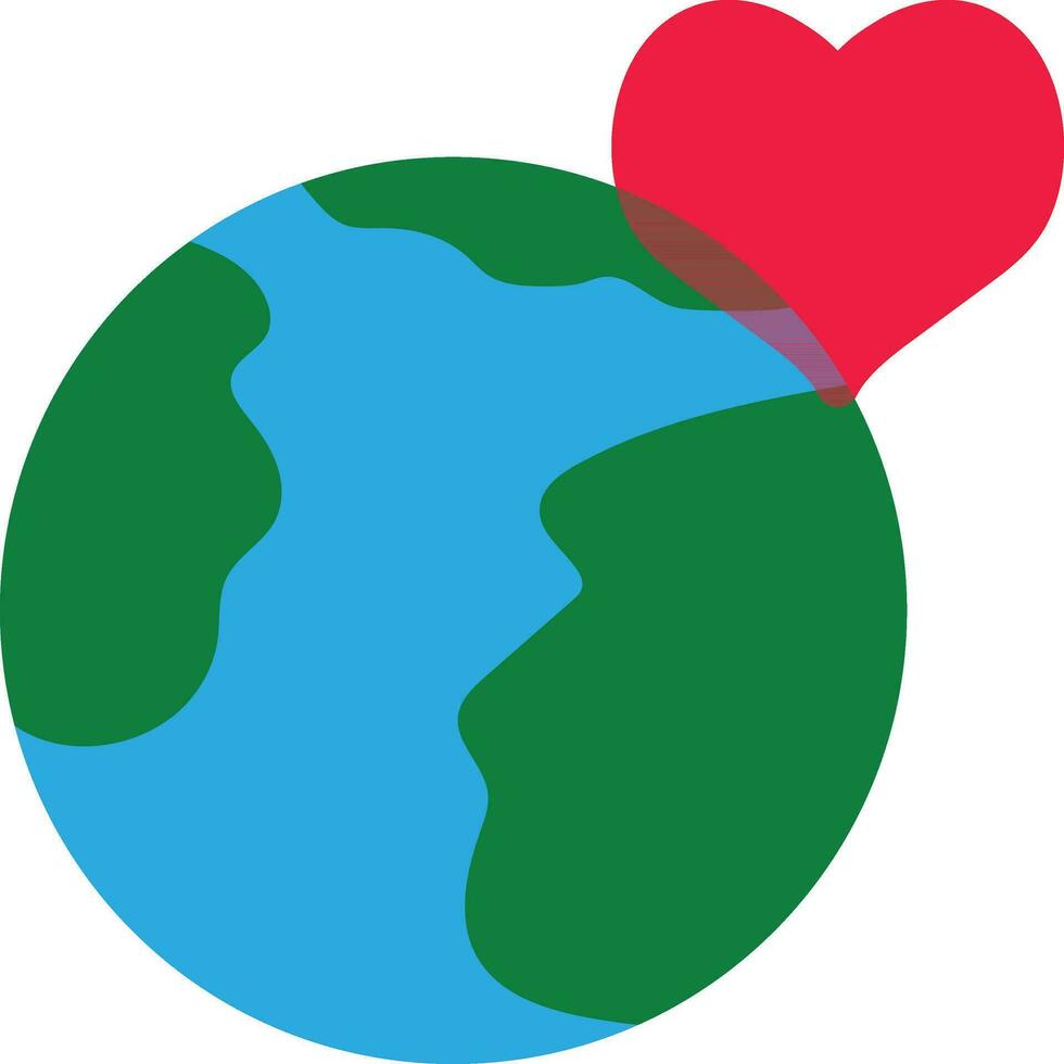 coloré icône de globe avec cœur. vecteur