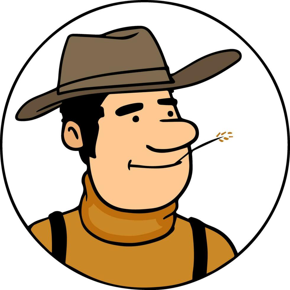personnage de une homme dans cow-boy chapeau. vecteur