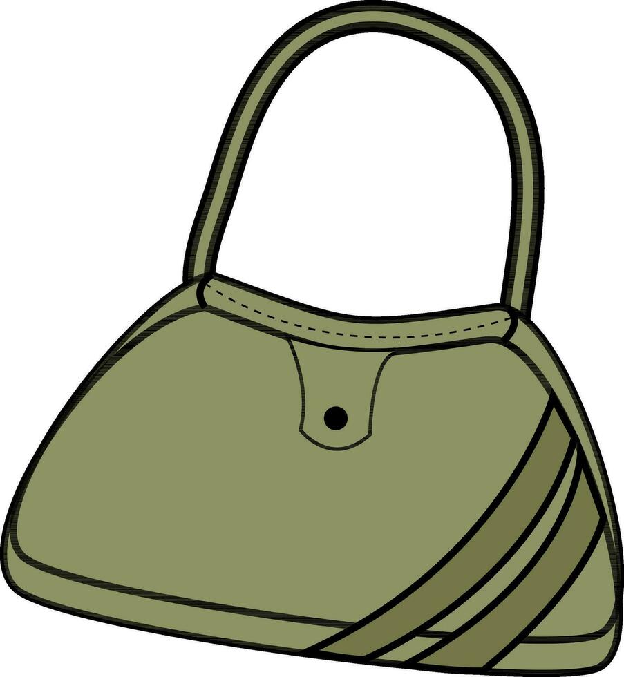 illustration de femelle Sac à main dans vert couleur. vecteur