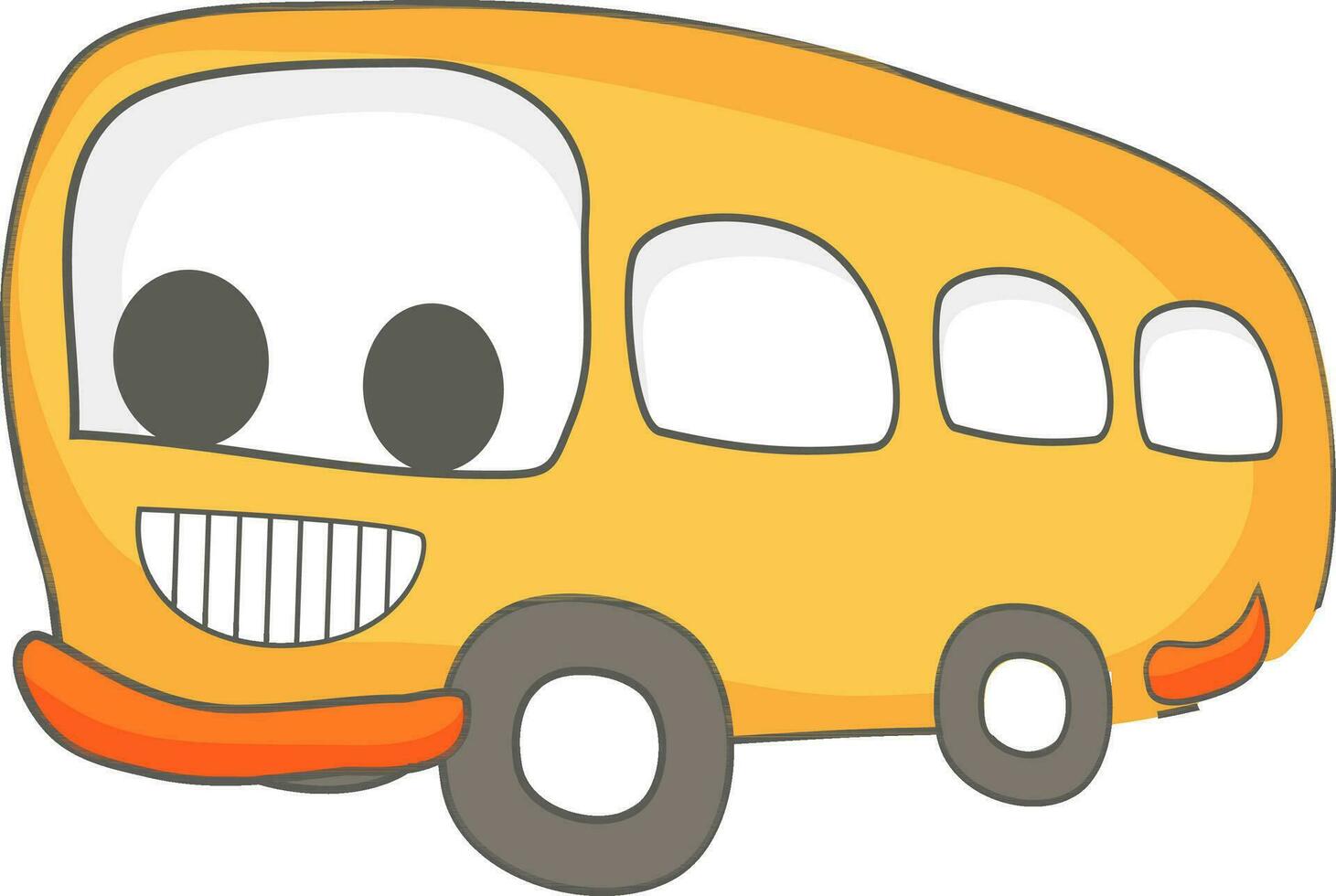 plat icône de une dessin animé autobus. vecteur
