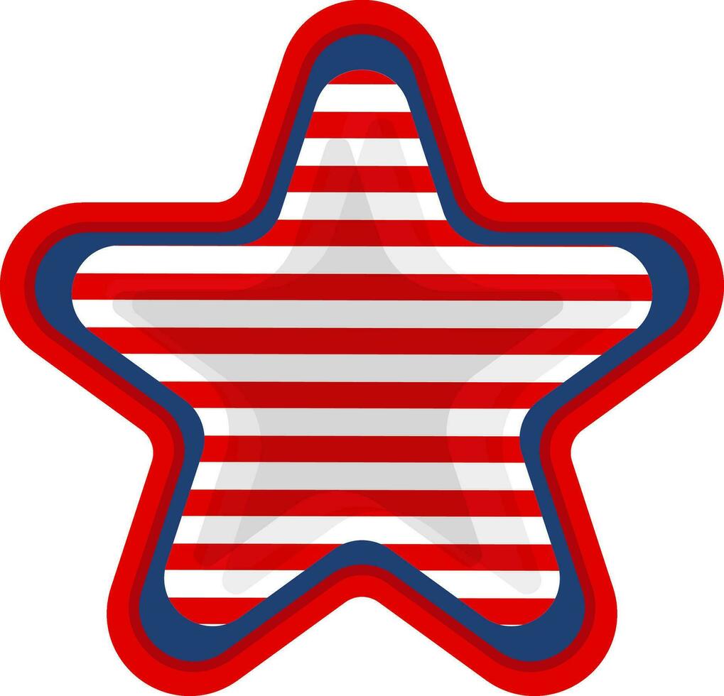 étoile dans américain drapeau couleurs. vecteur