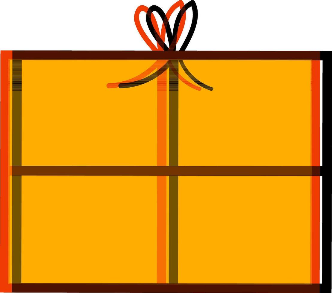 plat illustration de un Orange cadeau boîte. vecteur