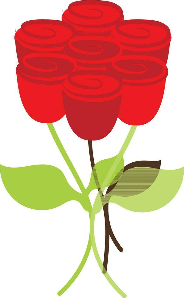 Rose icône avec feuille dans illustration. vecteur