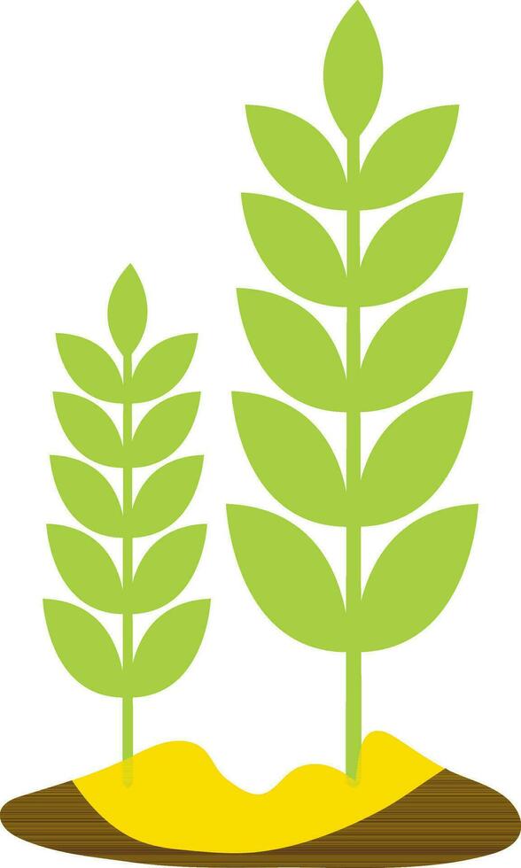 vert plante icône avec sol dans isolé. vecteur