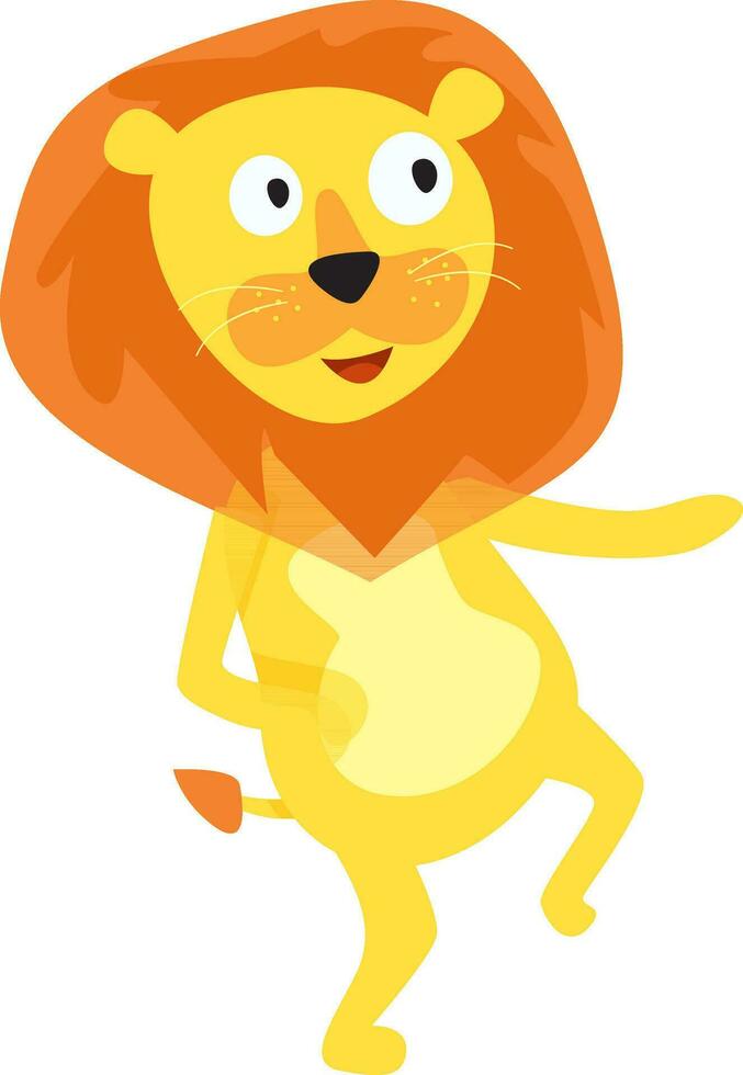 dansant Lion personnage dans marron et Jaune couleur. vecteur