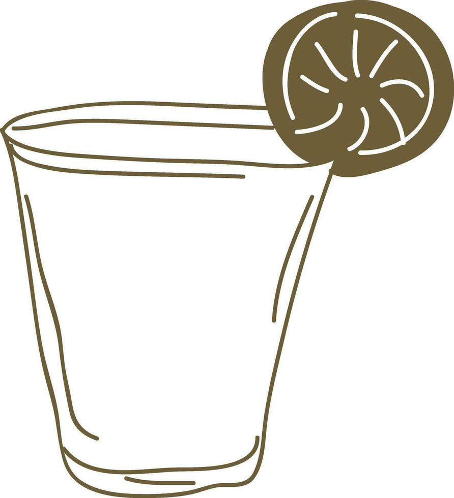 illustration de verre décoré avec citron tranche. vecteur