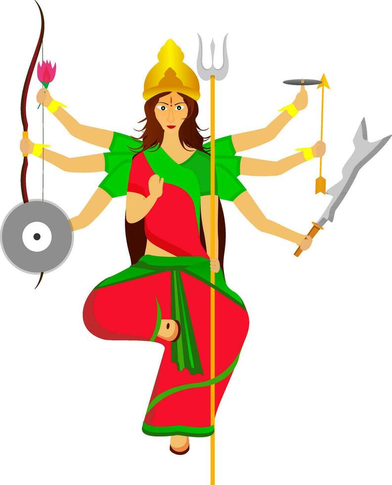 hindou mythologique déesse durga. vecteur