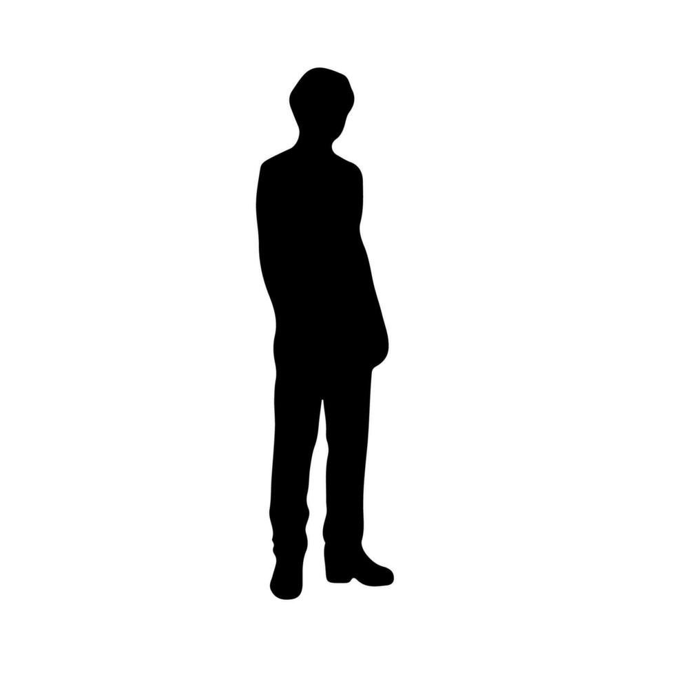 silhouette homme permanent vecteur illustration