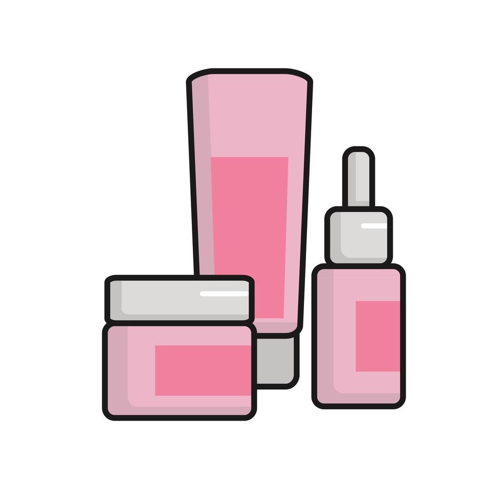 soins de la peau rose pour les filles vector illustration design