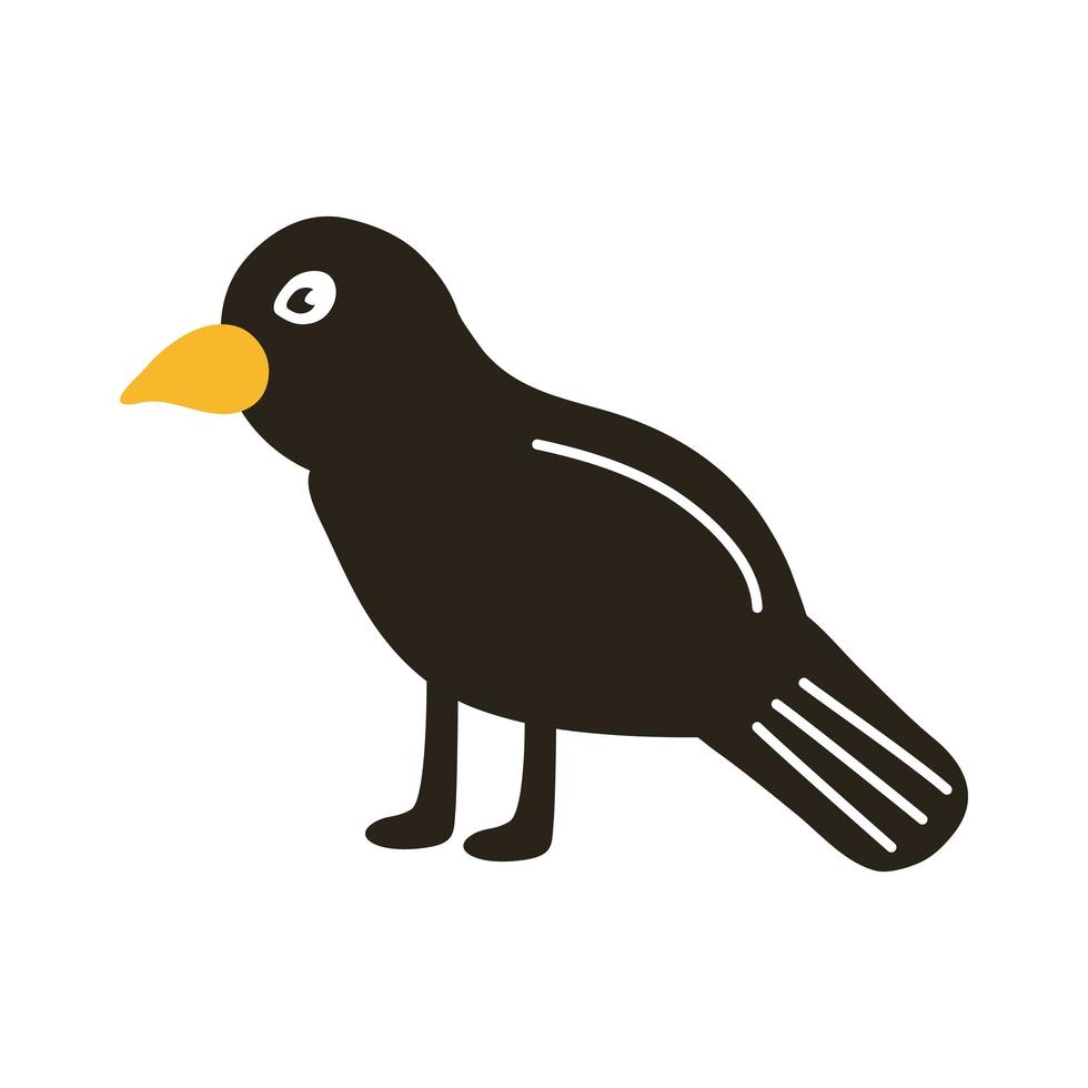 icône de style plat corbeau sombre vecteur