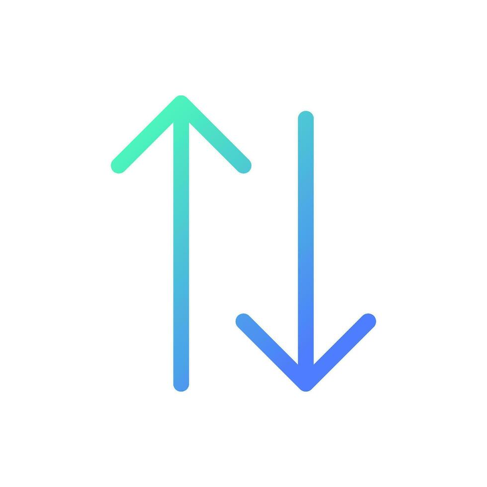 deux façon circulation flèches pixel parfait pente linéaire ui icône. atteindre destination. route signe. conduite auto. ligne Couleur utilisateur interface symbole. moderne style pictogramme. vecteur isolé contour illustration