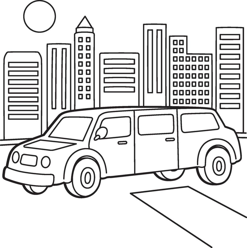 Coloriage de limousine extensible pour enfants vecteur