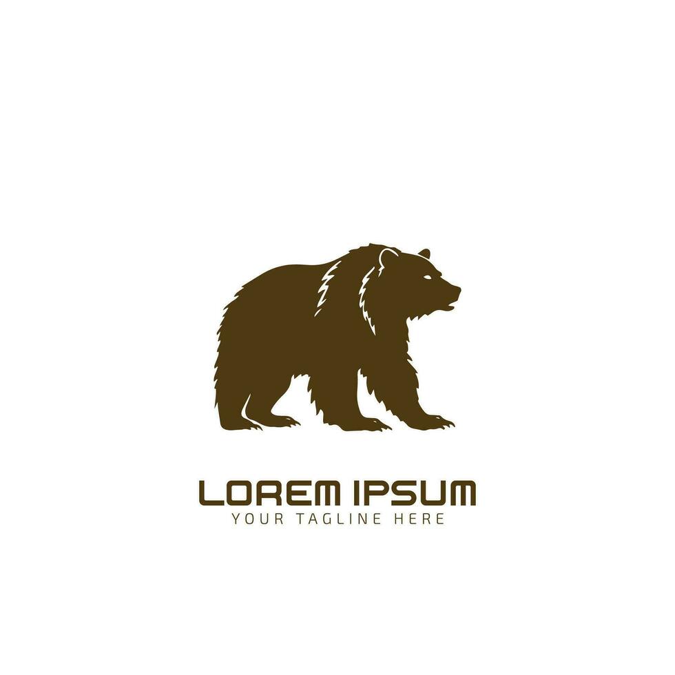 moderne professionnel grisonnant ours logo vecteur icône