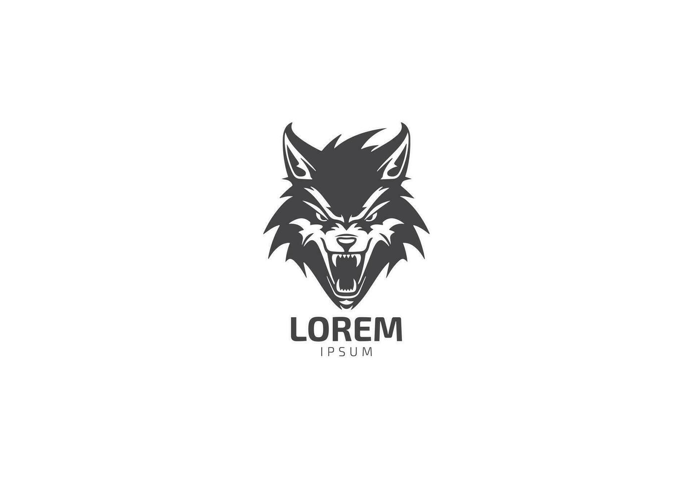 noir tête en colère Loup logo conception inspiration. énervé conception tête de agressif loup, moderne professionnel Loup logo vecteur