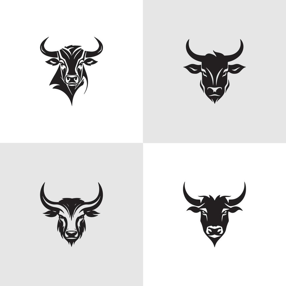taureau logo ensemble vecteur Icônes conception illustration