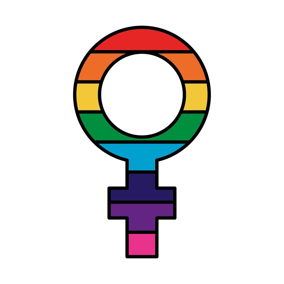drapeau de sexe féminin gay avec des couleurs arc-en-ciel vecteur