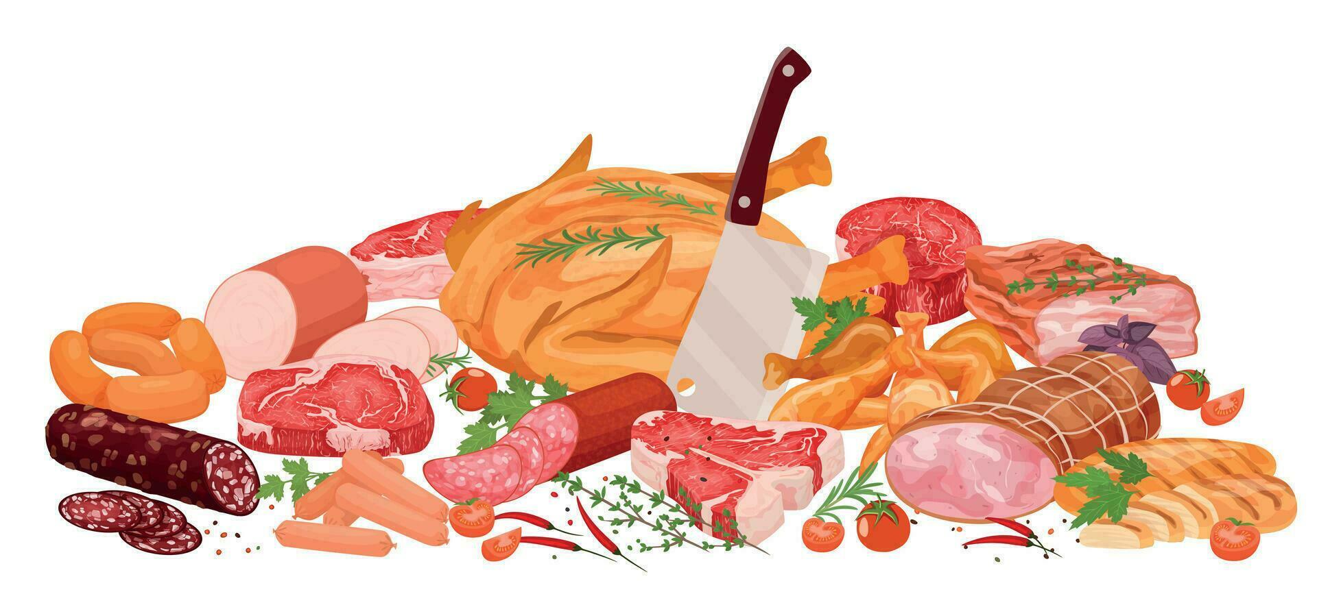 Viande des produits variété composition vecteur