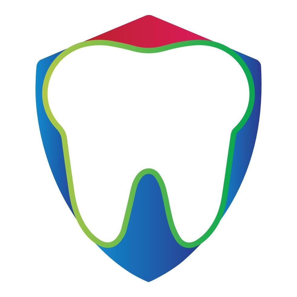 dent logo dentaire se soucier avec bouclier forme vecteur illustration