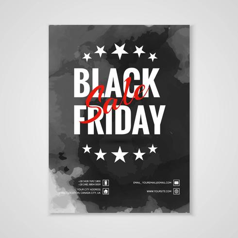Conception de modèle de brochure abstraite vendredi noir vente affiche vecteur