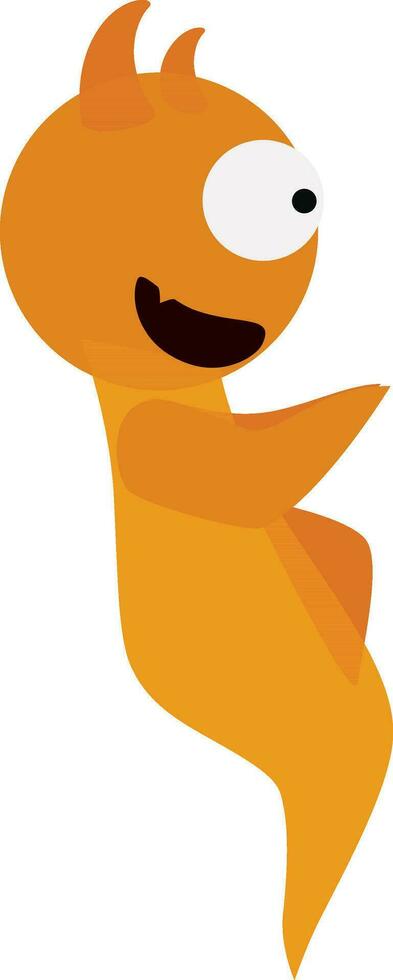 dessin animé personnage de une Orange monstre. vecteur