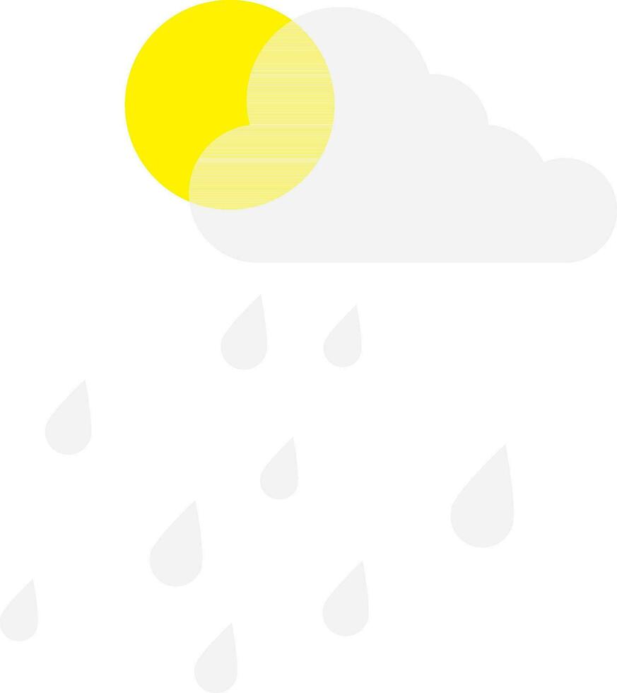 plat vue de pluvieux saison avec Soleil icône. vecteur