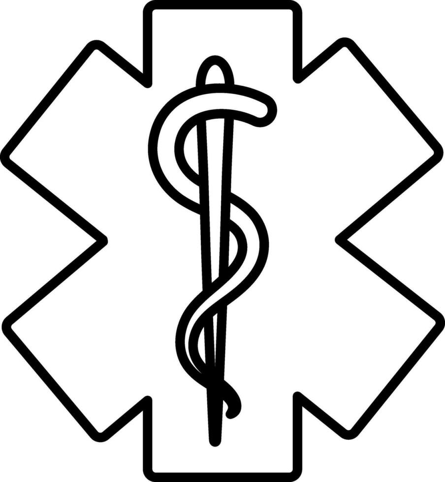 illustration de caducée médical signe ou symbole. vecteur