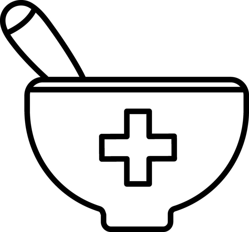 mortier et pilon symbole pour santé et médical concept. vecteur