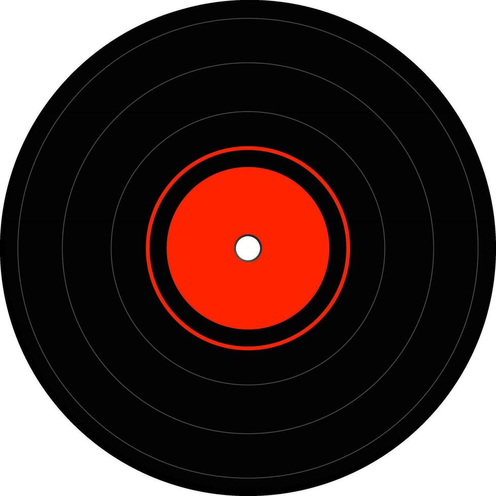 vinyle record dans rouge et noir couleurs. vecteur