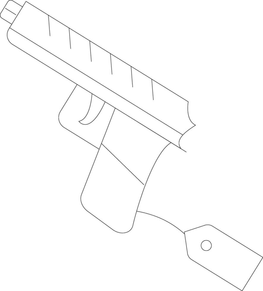 pistolet icône dans noir ligne art illustration. vecteur