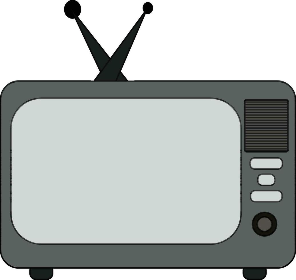 plat illustration de rétro la télé ou télévision. vecteur