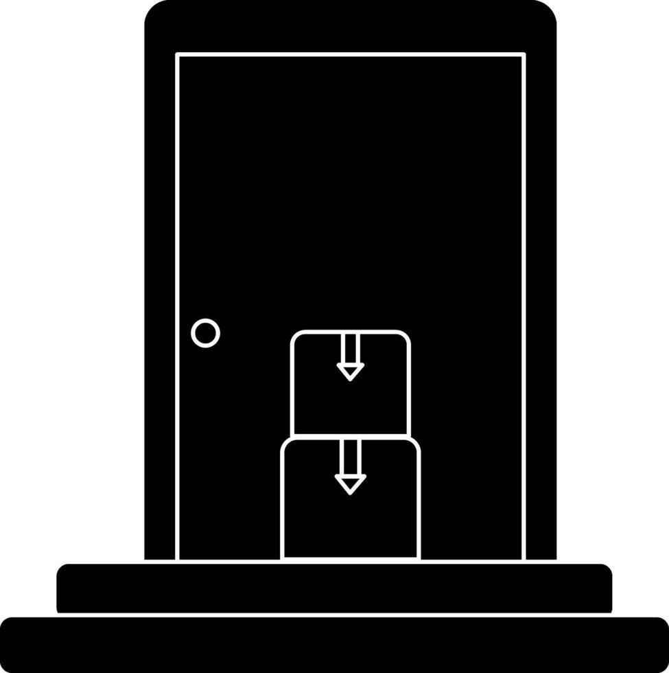 livraison des boites dans de face de porte. vecteur
