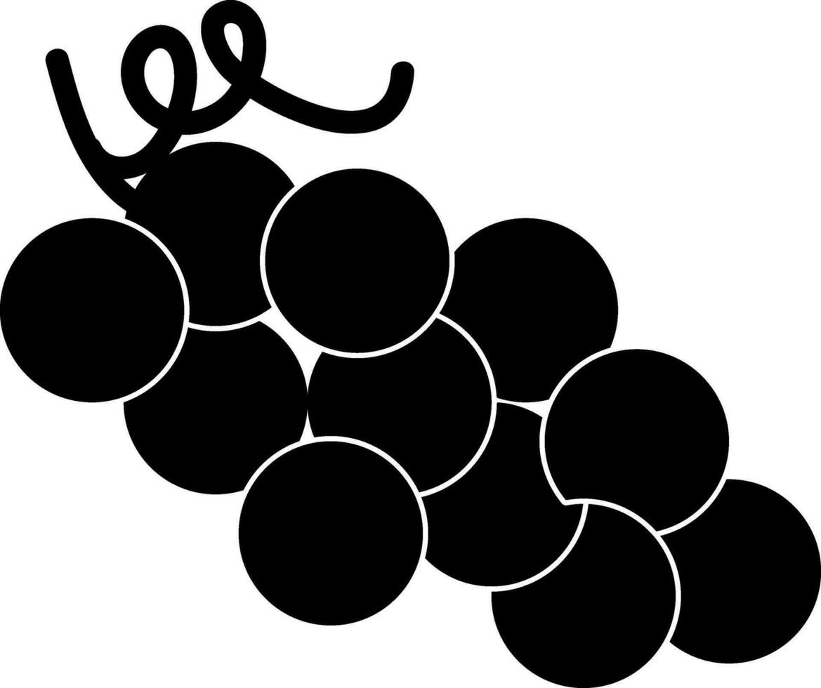 les raisins dans noir couleur. vecteur