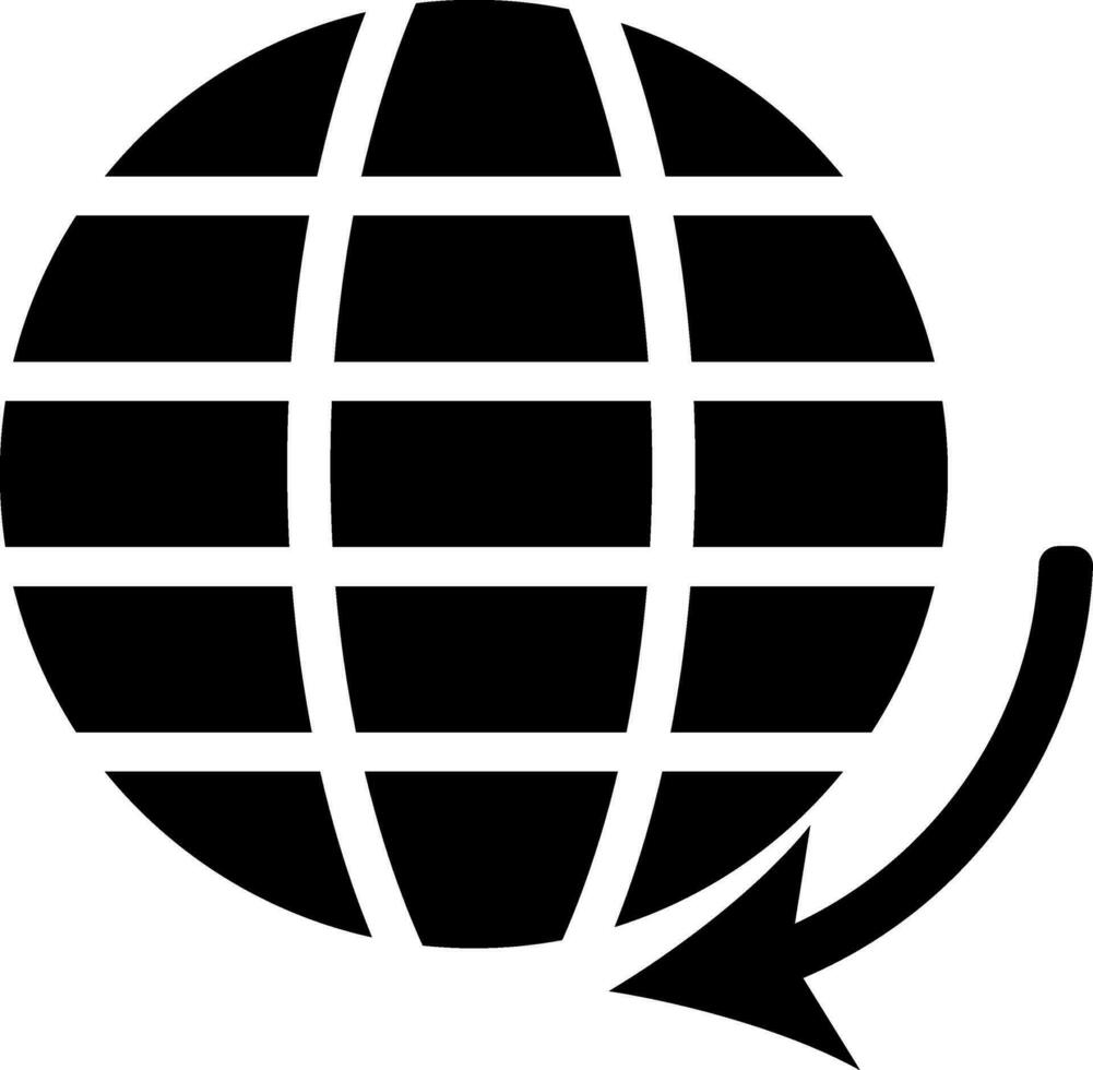 La Flèche autour Terre globe dans noir et blanc couleur. vecteur