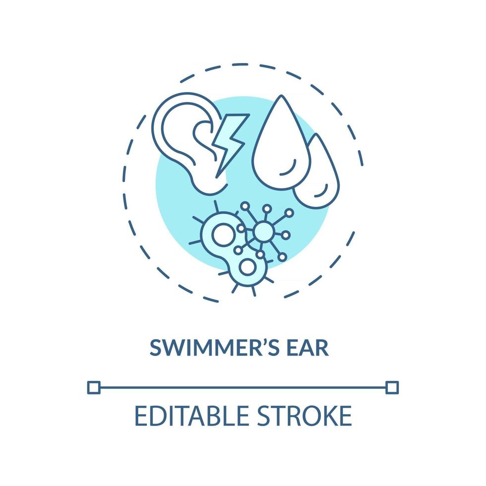 icône de concept d'oreille de nageur vecteur